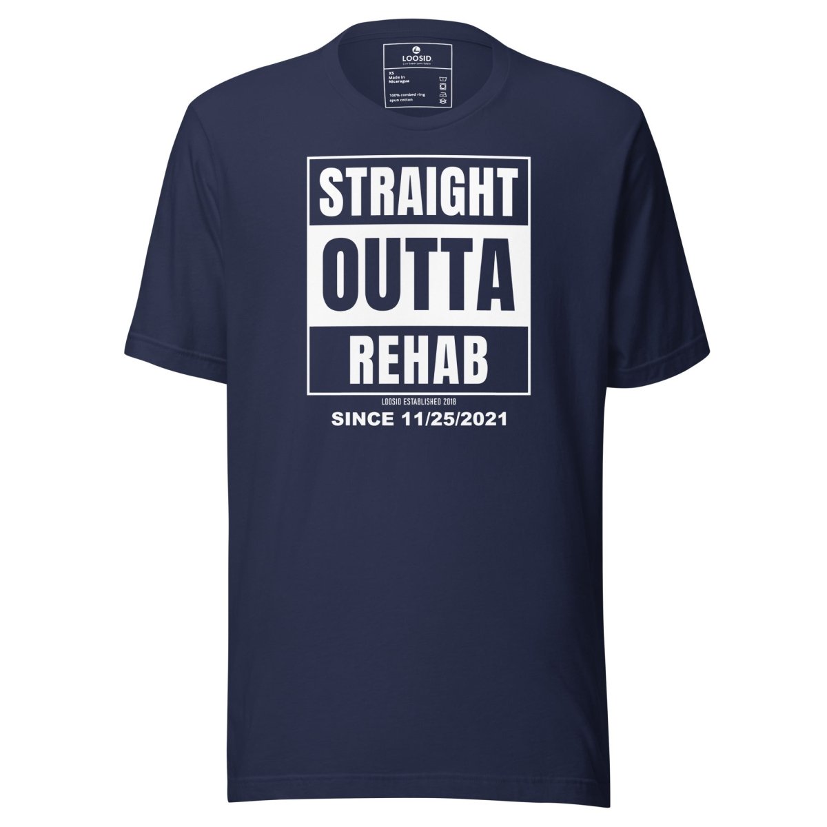 Straight Outta Rehab Sober T Shirt flat lay styled image (view 23)