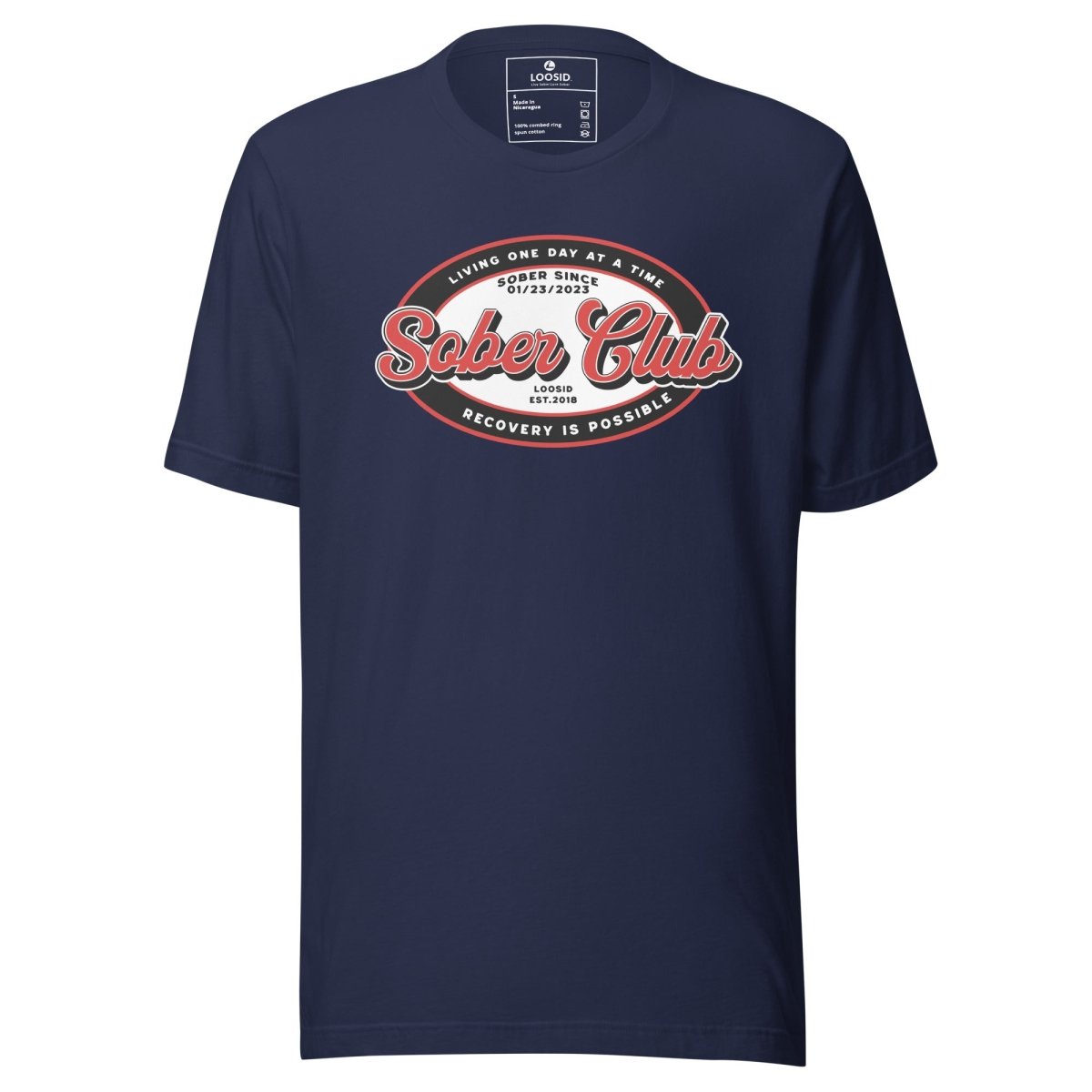 Sober Club Badge Sober T Shirt product photo (view 20)