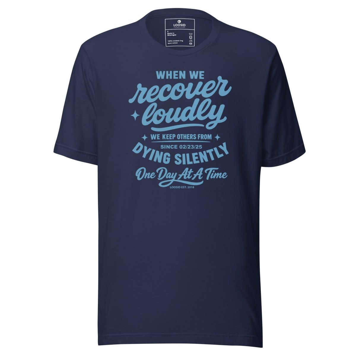 When we recover loudly men Sober T Shirt flat lay styled image (view 23)