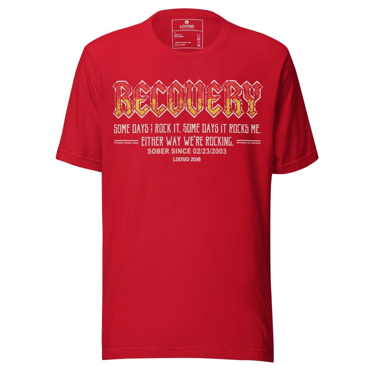 Recovery Rock Sober T Shirt lifestyle view (view 15)