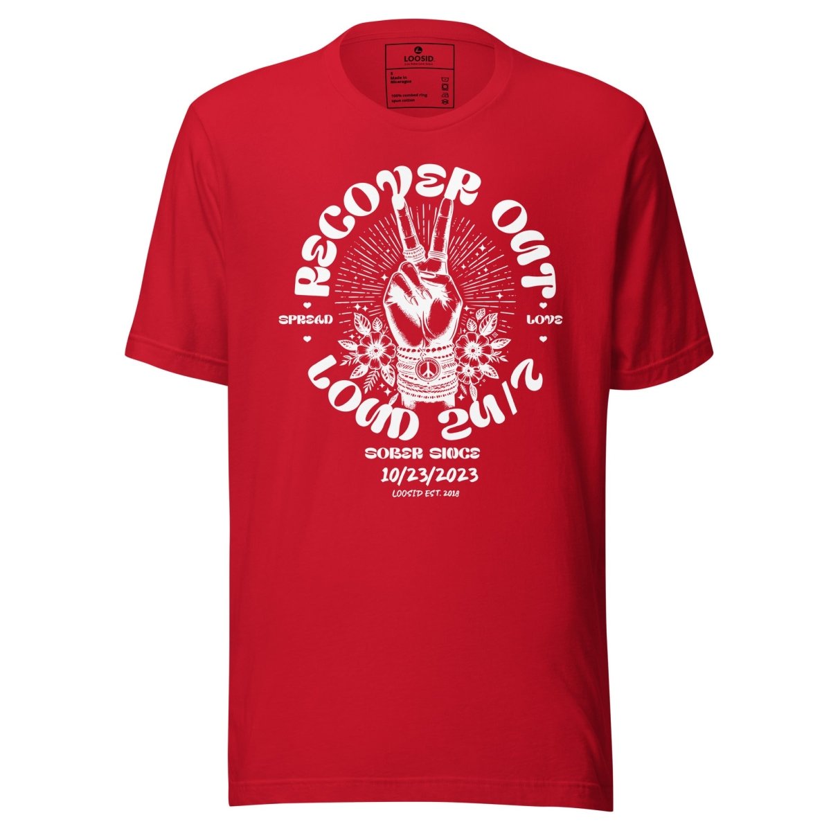 Recover Out Loud Sober T Shirt featuring the design (view 21)