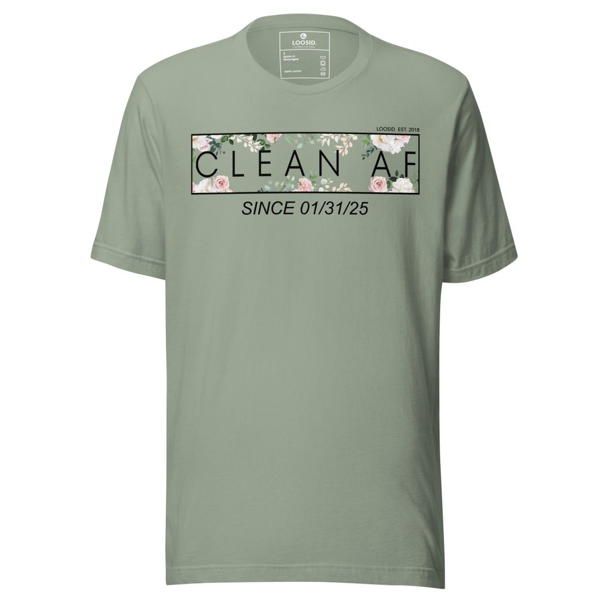 Clean AF Flower Sober T Shirt packaging detail (view 8)
