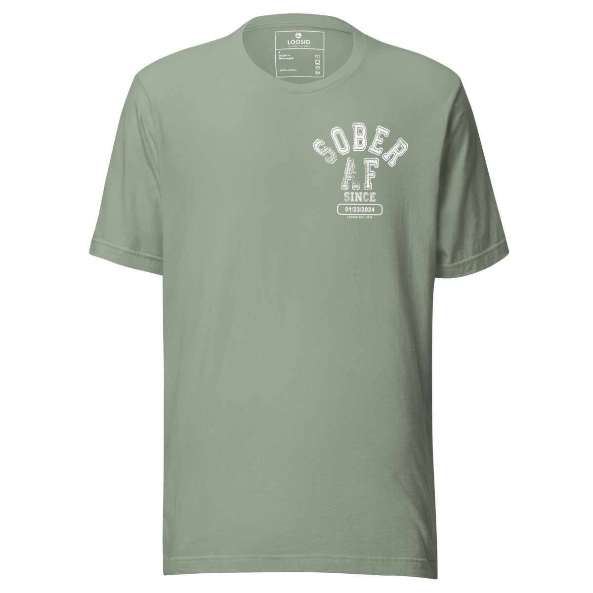 Sober AF Sober T Shirt flat lay styled image (view 3)
