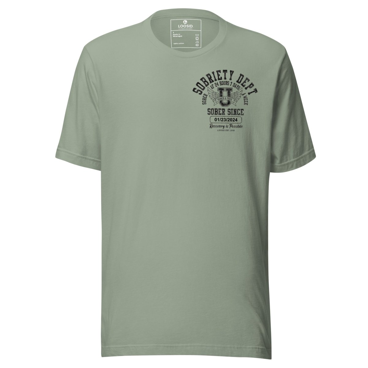 Sobriety Dept 24 7 Sober T Shirt back view (view 17)