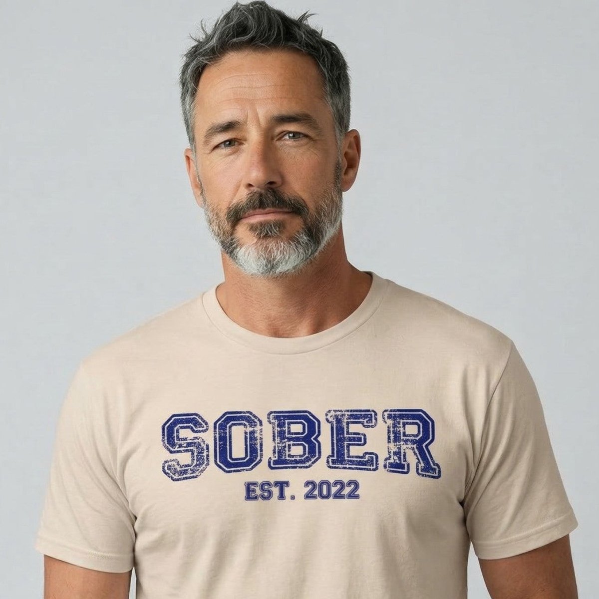 Sober Est. Year w Personalized Sobriety Year Sober T Shirt fit detail (view 9)
