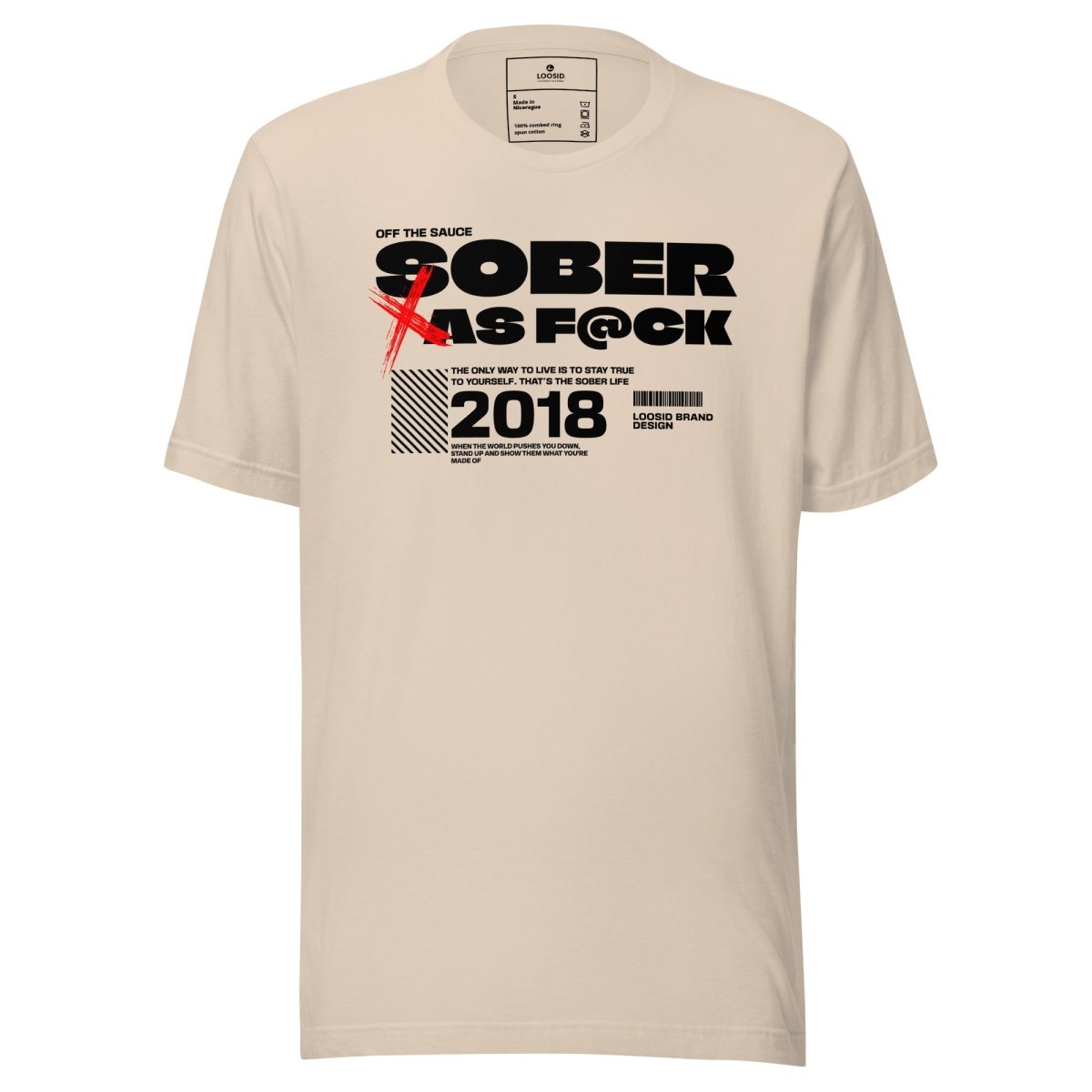 Sober As F*ck Sober T Shirt fit detail (view 9)