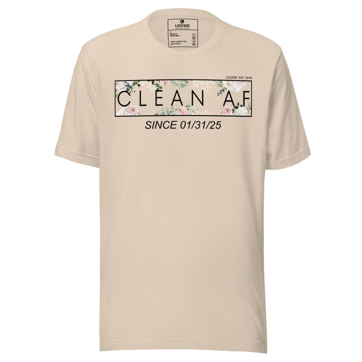 Clean AF Flower Sober T Shirt graphic detail (view 14)