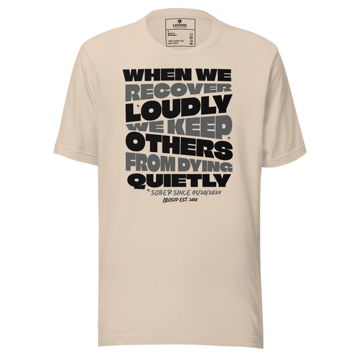 When We Recover Loudly Sober T Shirt graphic detail (view 14)