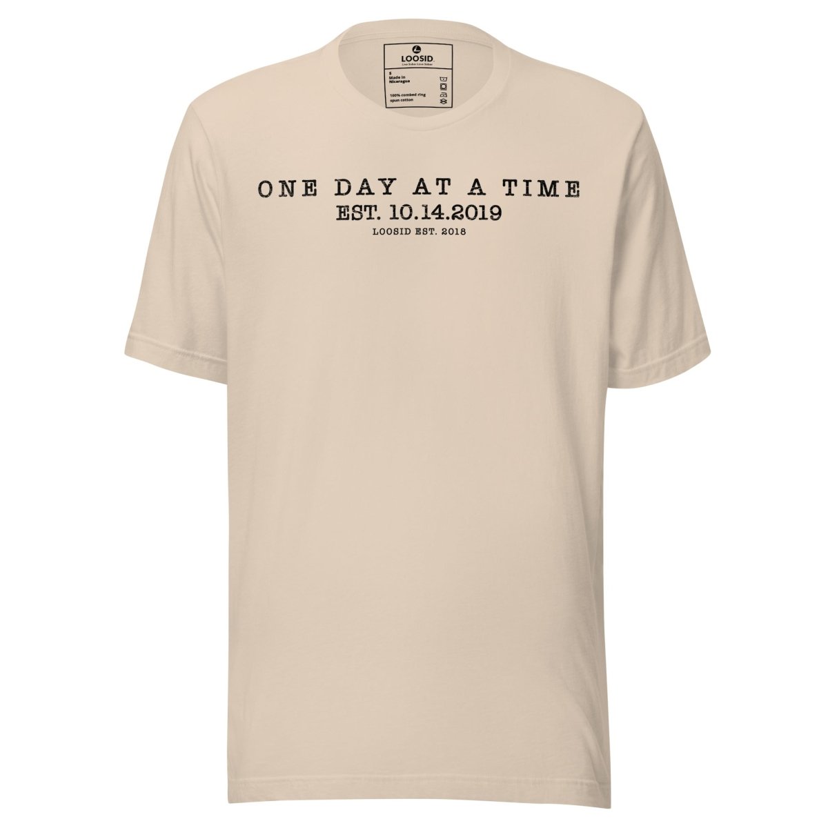 One Day at A Time Sober T Shirt packaging detail (view 8)