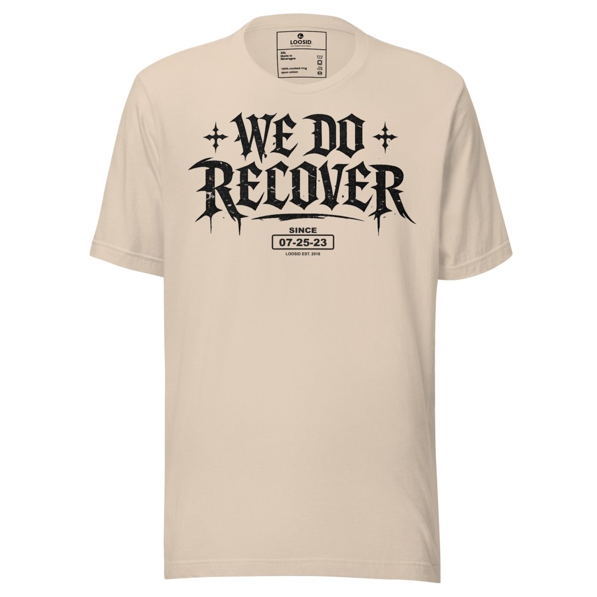 We Do Recover Sober T Shirt back view (view 27)