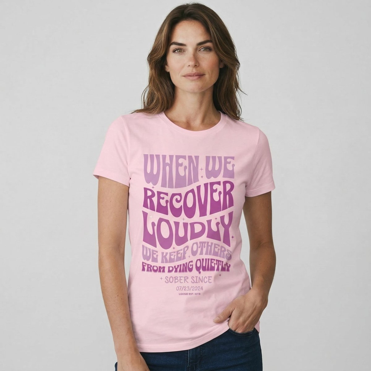 When We Recover Loudly Sober Sober T Shirt flat lay styled image (view 33)