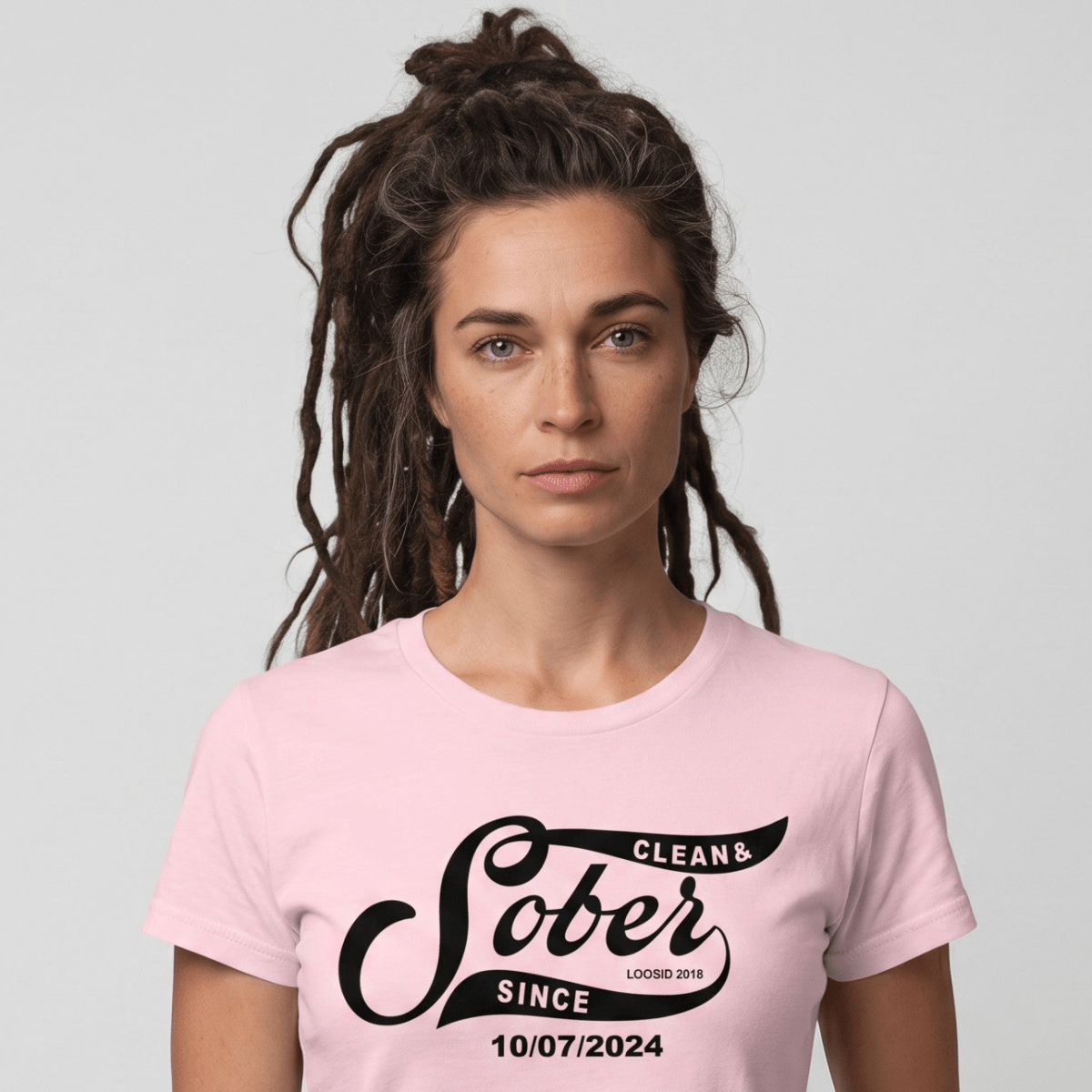 Sober Since Sober T Shirt back view (view 27)