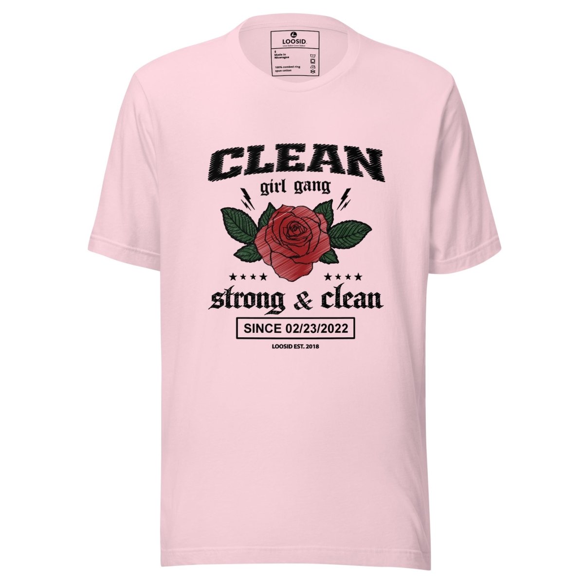 Clean Girl Gang Strong & Clean Sober T Shirt graphic detail (view 14)