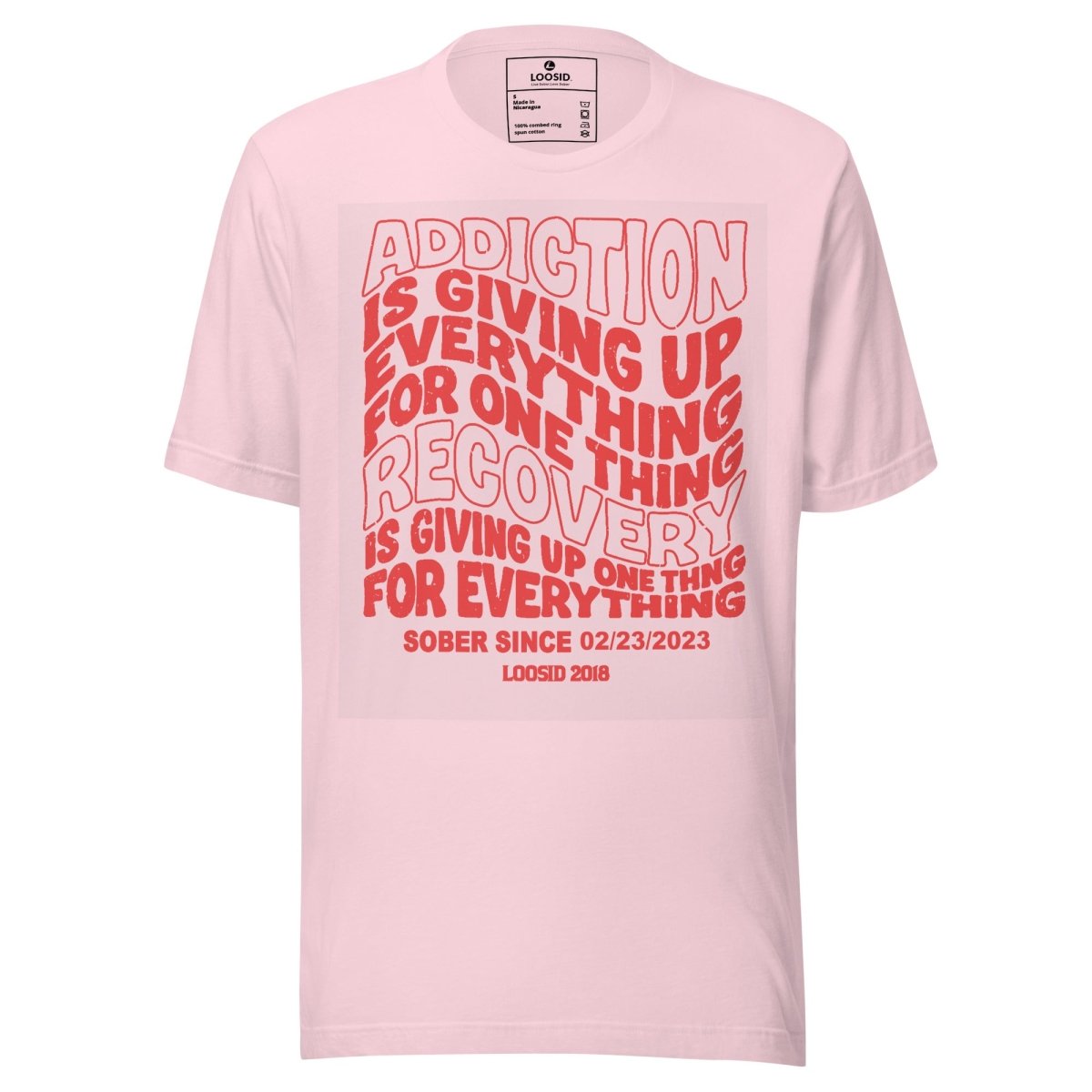 Addiction is Giving up Sober T Shirt graphic detail (view 14)