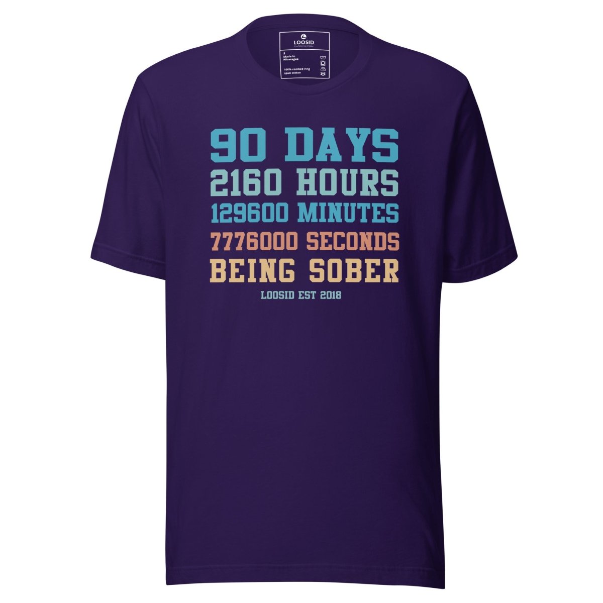 90 Days Sober Sober T Shirt flat lay styled image (view 3)