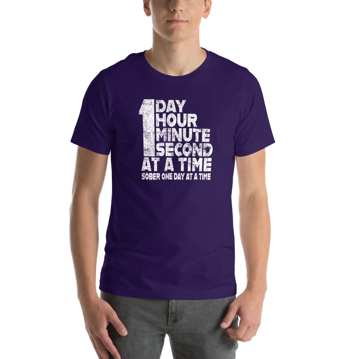 1 Day. 1 Hour. 1 Minute. 1 Second. Sober T Shirt flat lay styled image (view 3)