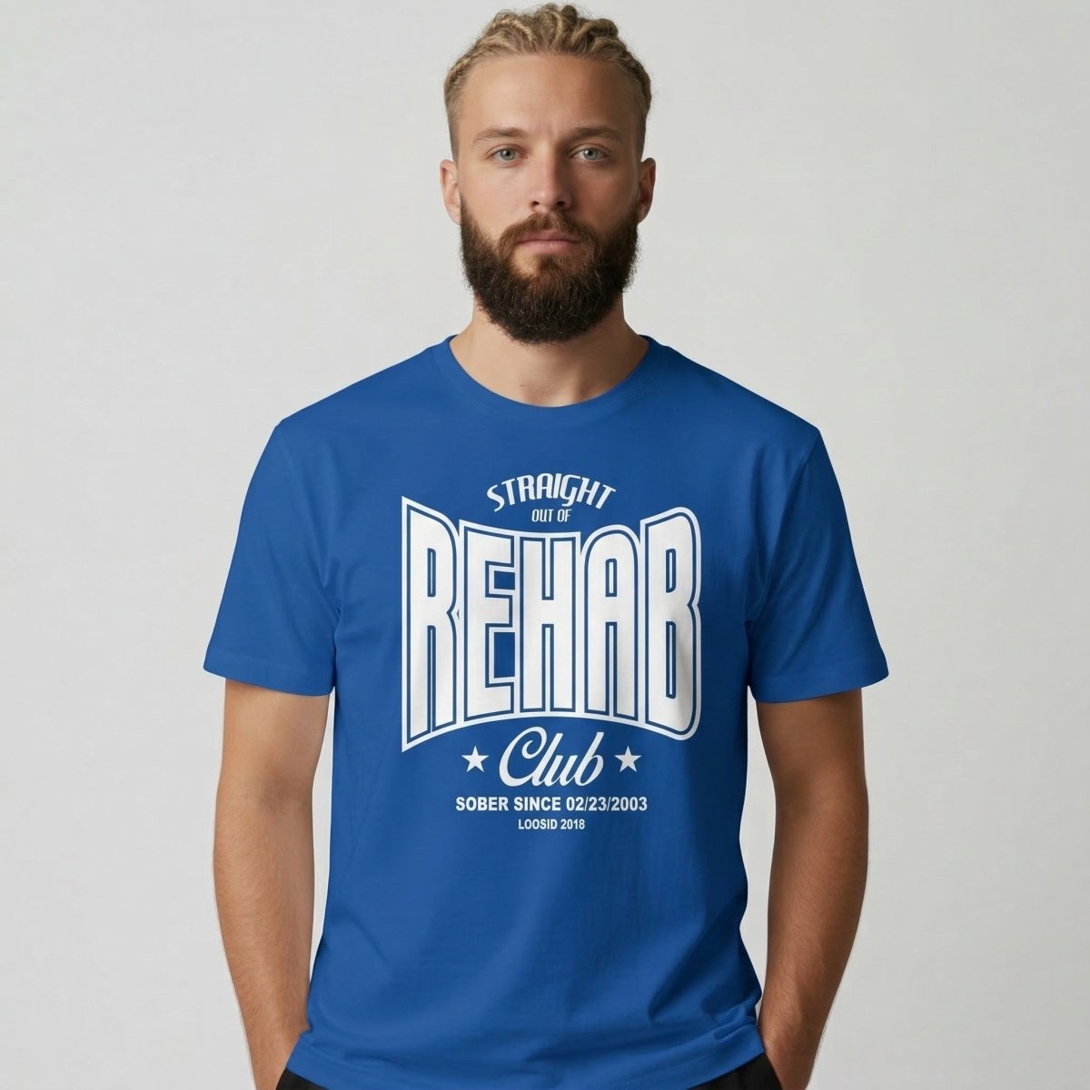 Rehab Sober T Shirt flat lay styled image (view 13)