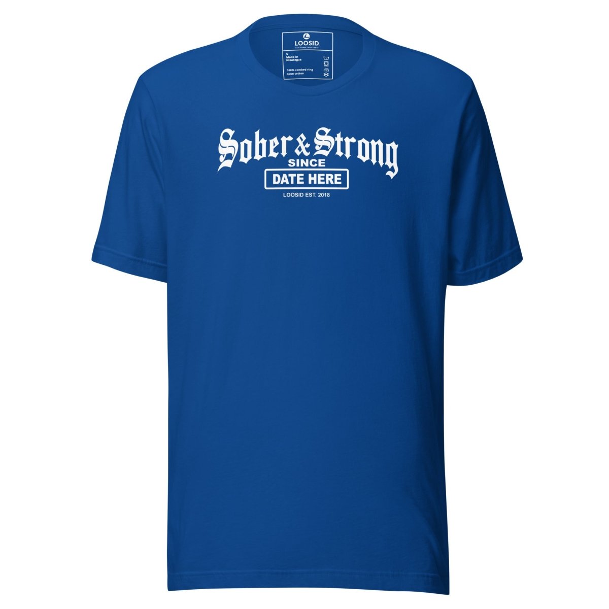 Old School Sober & Strong Sober T Shirt side view (view 26)