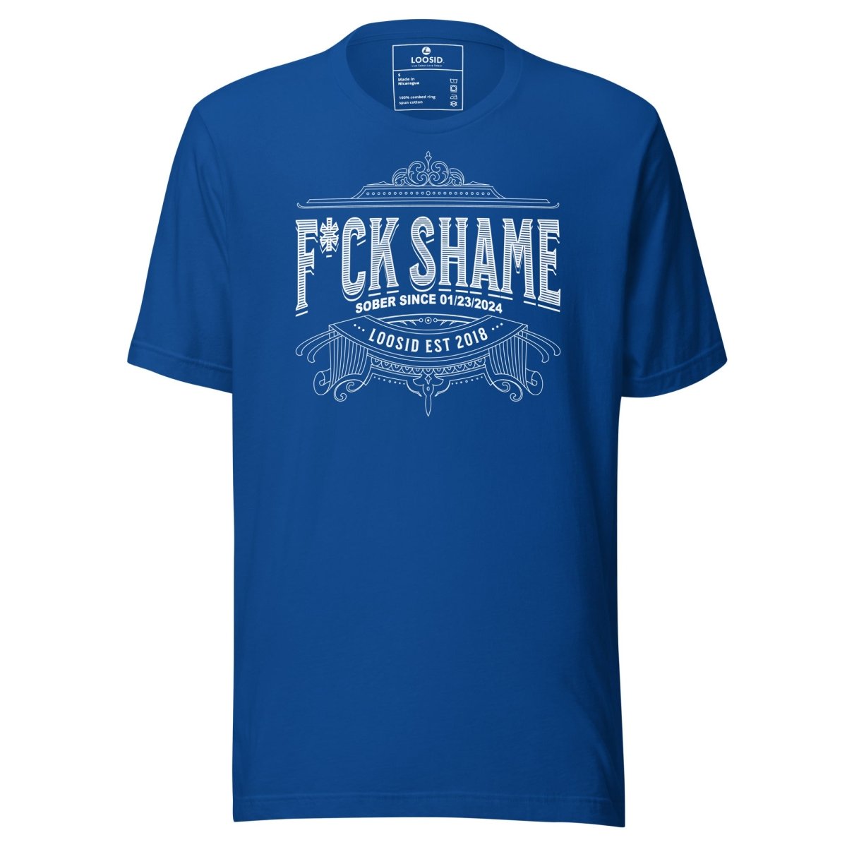 F*ck Shame Sober T Shirt back view (view 17)