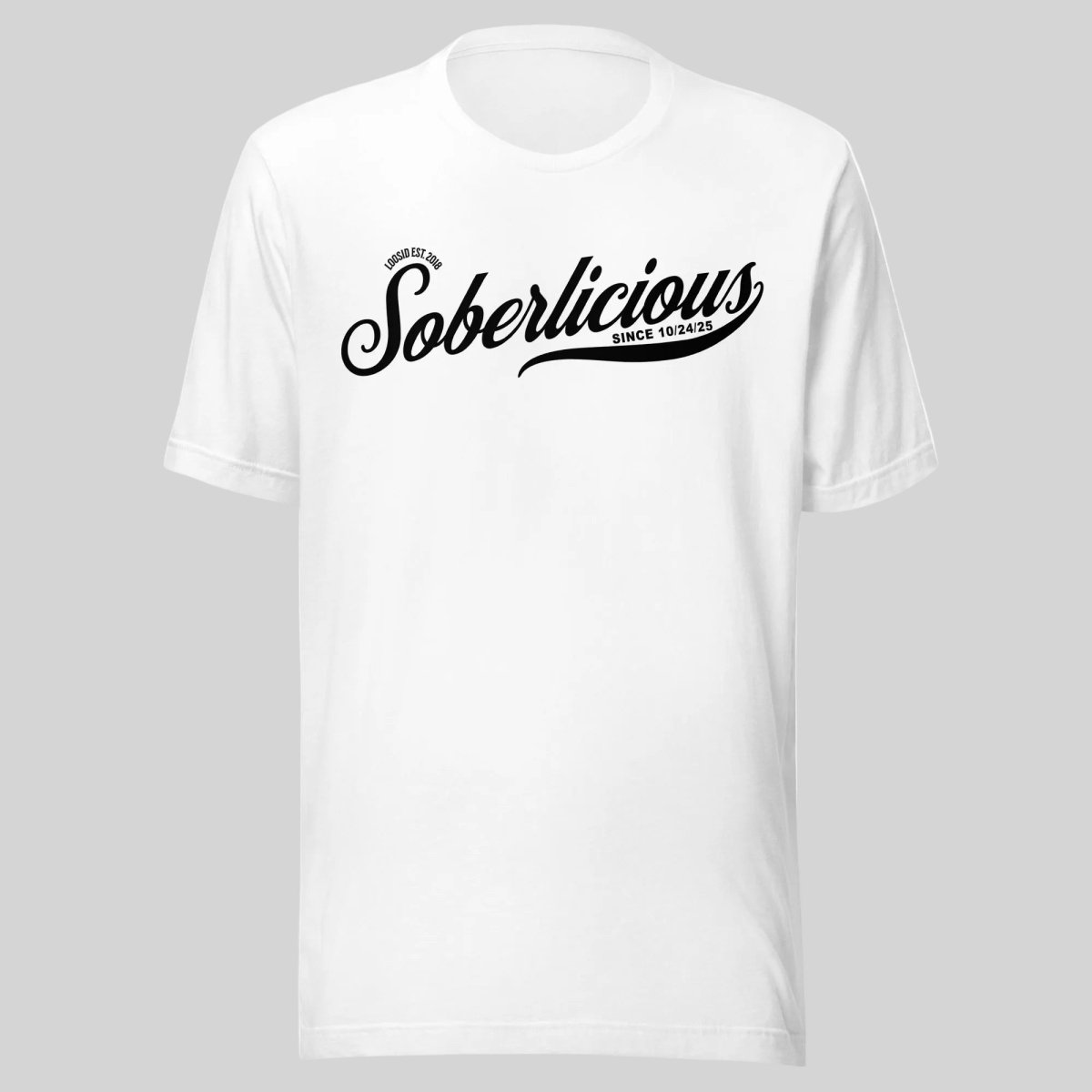 Soberlicious Sober T Shirt flat lay styled image (view 3)