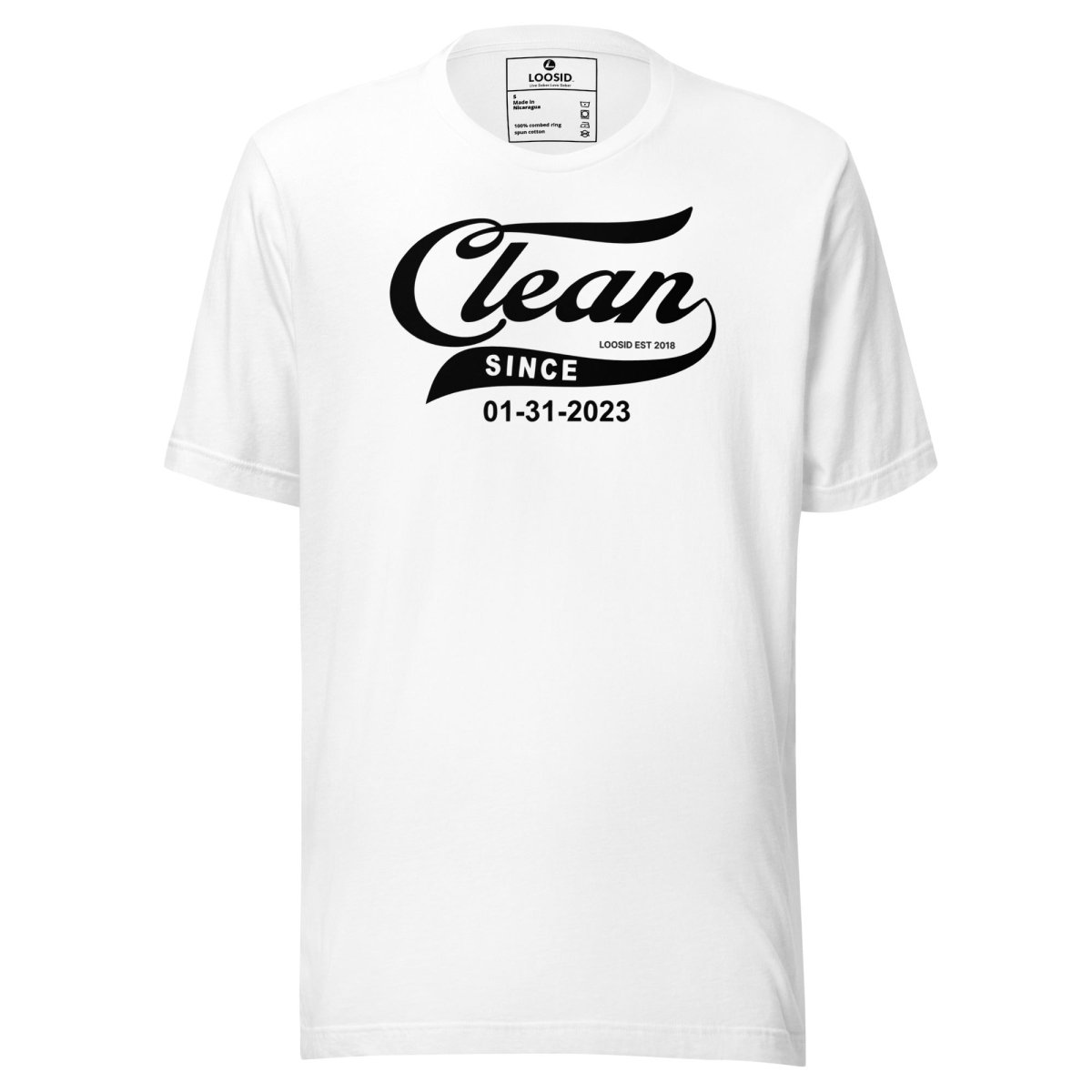 Clean Since Sober T Shirt side view (view 16)
