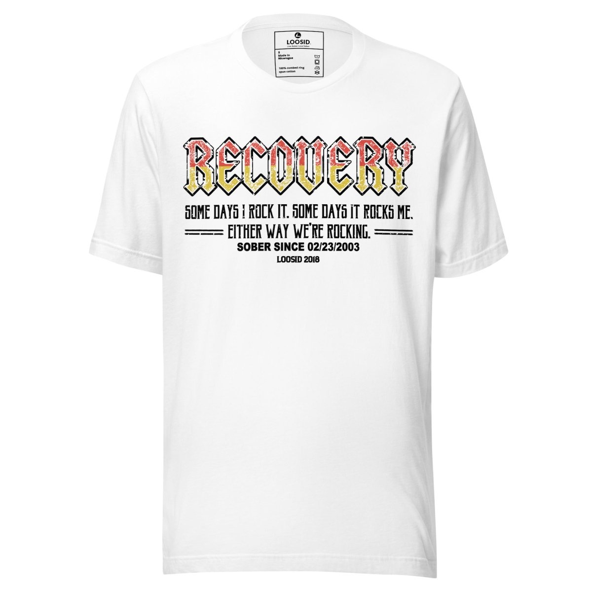 Recovery Rock Sober T Shirt side view (view 6)