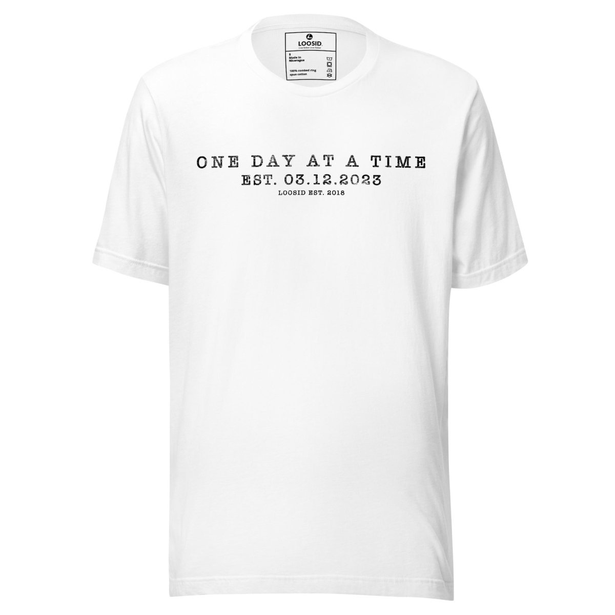One Day At a Time Sober T Shirt graphic detail (view 14)