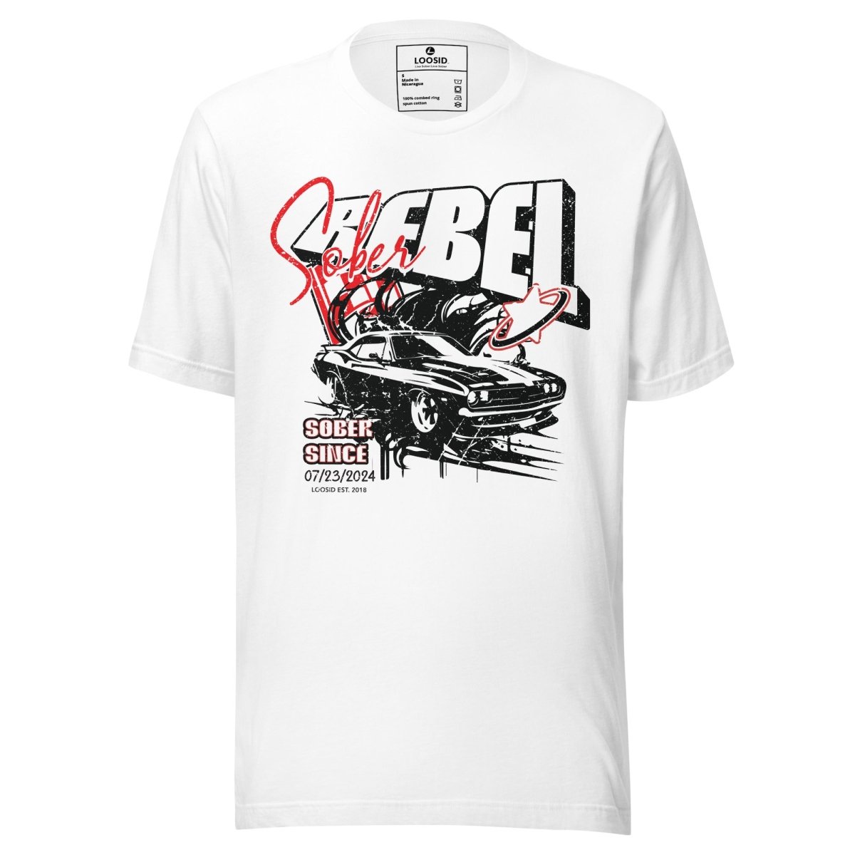 Sober Rebel Sober T Shirt flat lay styled image (view 3)