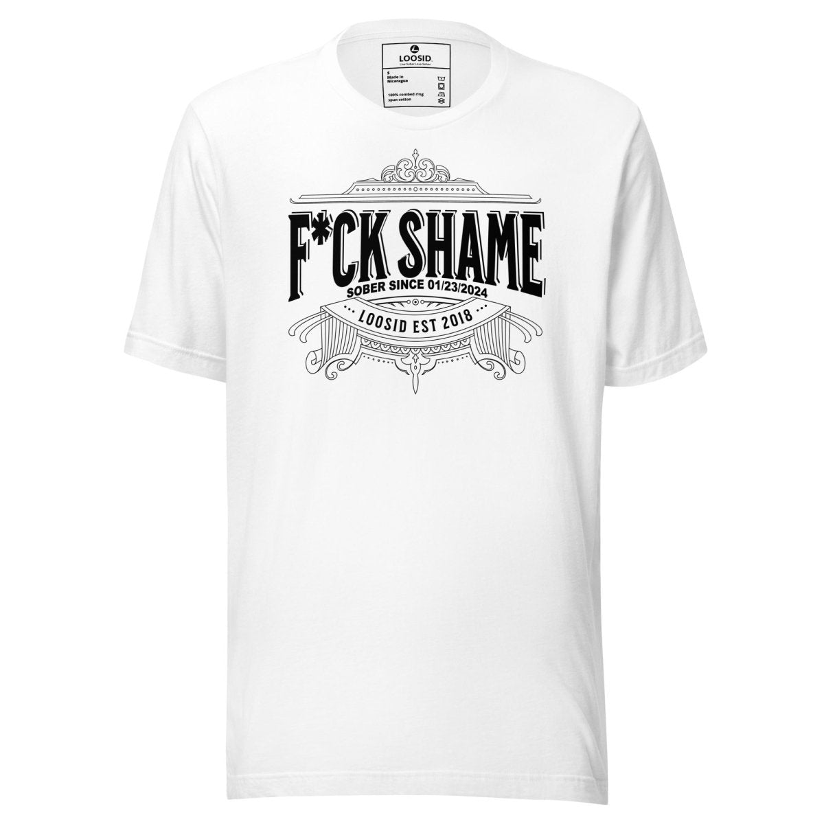 F*ck Shame Sober T Shirt packaging detail (view 8)