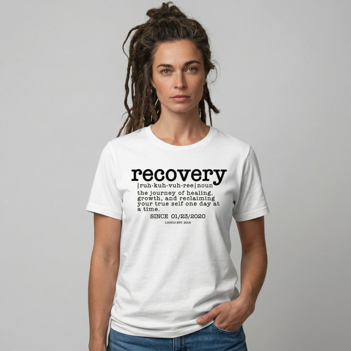 Recovery definition women Sober T Shirt close-up view (view 22)