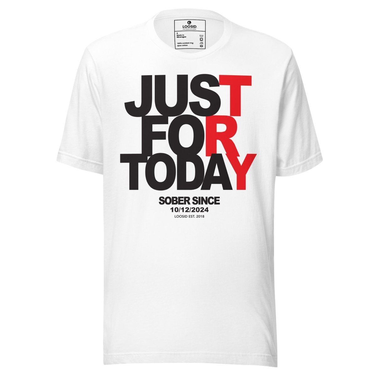 Just For today Sober T Shirt back view (view 17)