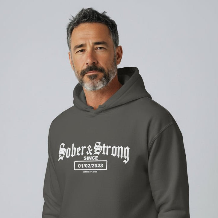 Old School Sober Recovery Hoodie graphic detail (view 44)