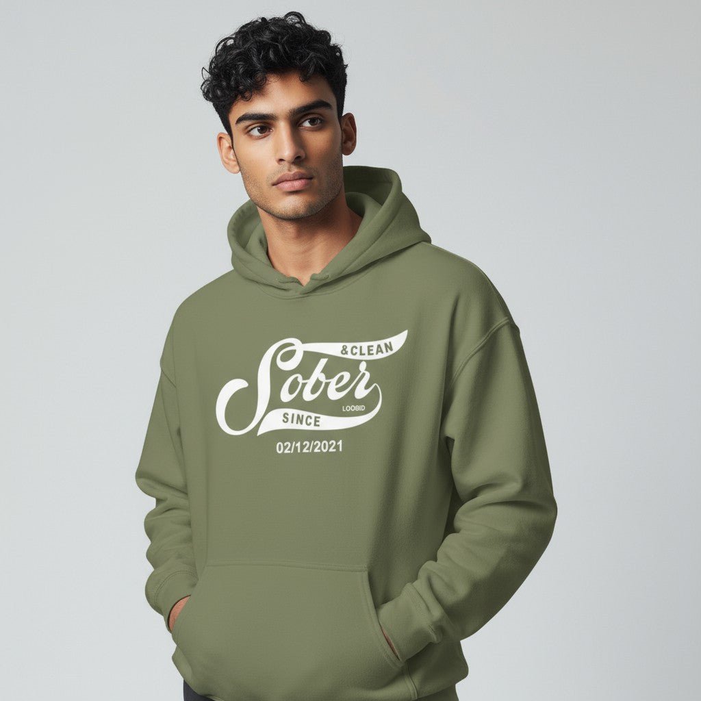 Men Sober Since Recovery Hoodie product photo (view 20)