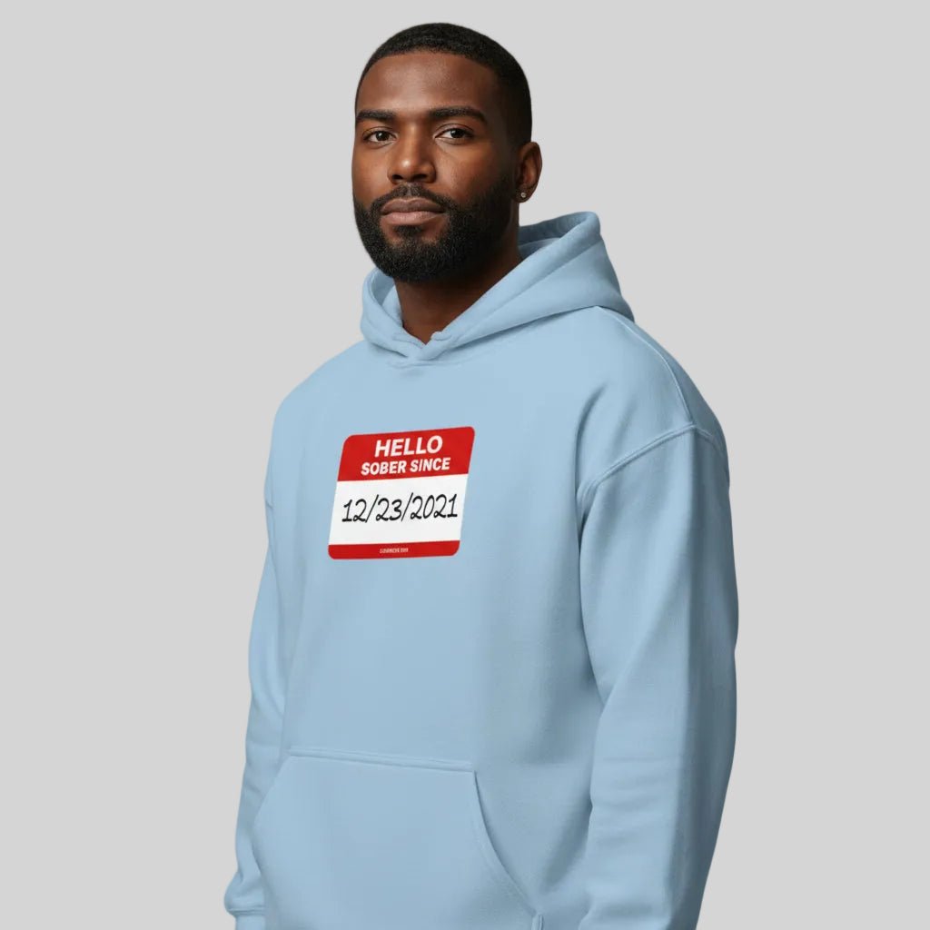 Hello Sober Since Recovery Hoodie product photo (view 30)