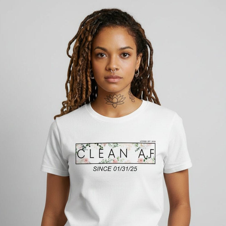 Clean AF Flower Sober T Shirt featuring the design (view 21)