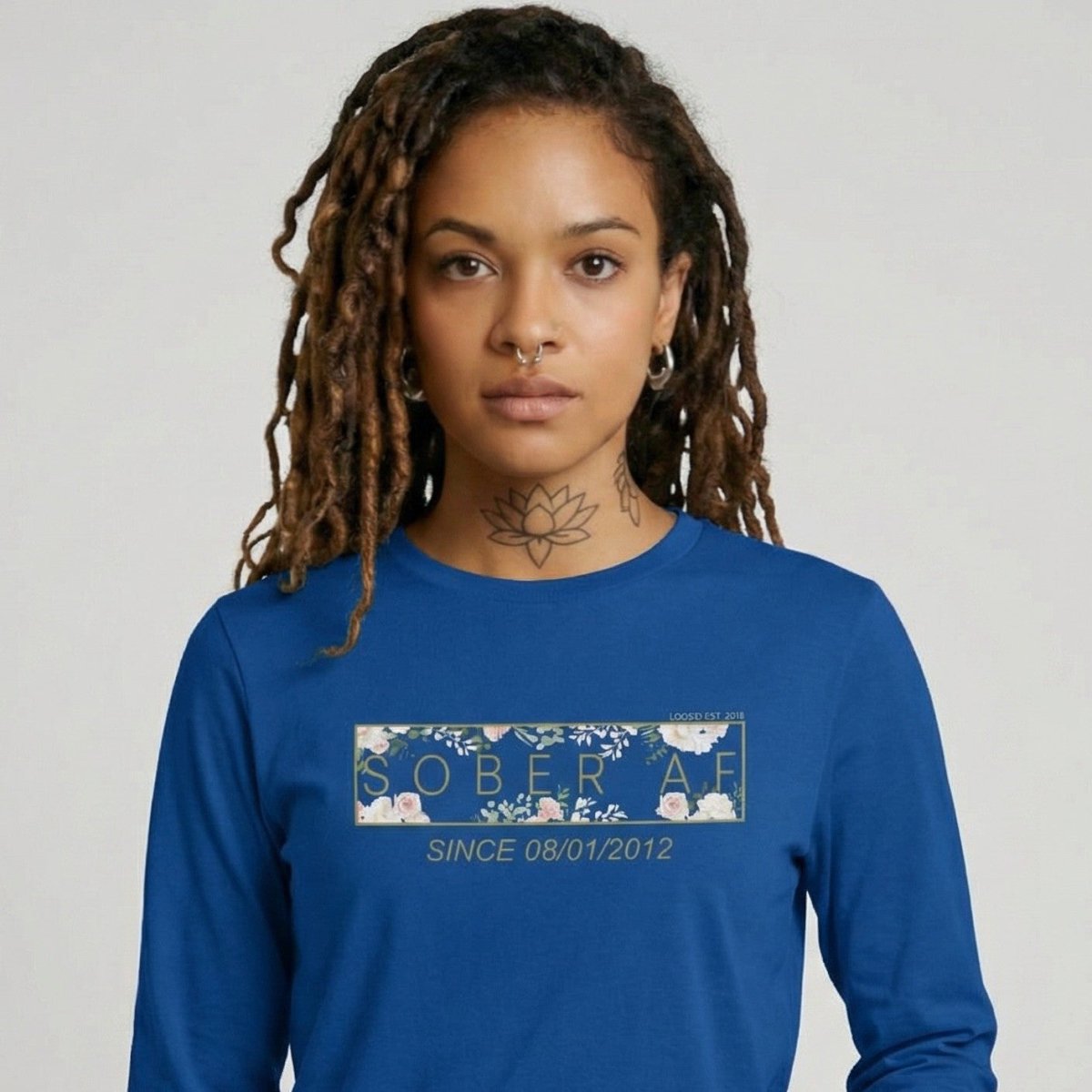 Sober AF Flower Long Sleeve Sober T Shirt featuring the design (view 21)