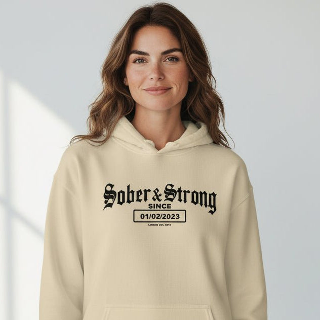 Old School Sober Recovery Hoodie lifestyle view (view 35)