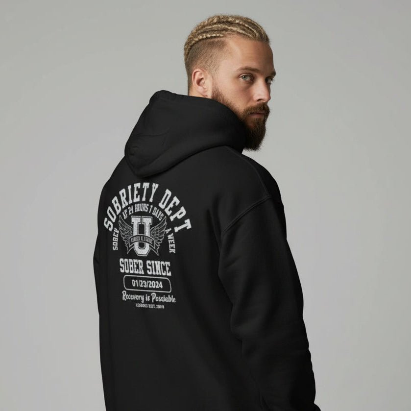 Sobriety Dept Zip Recovery Hoodie packaging detail (view 8)