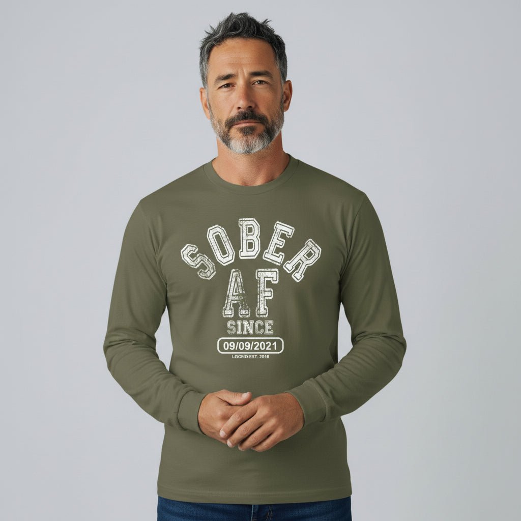 Sober AF Since Long Sleeve Sober T Shirt side view (view 16)