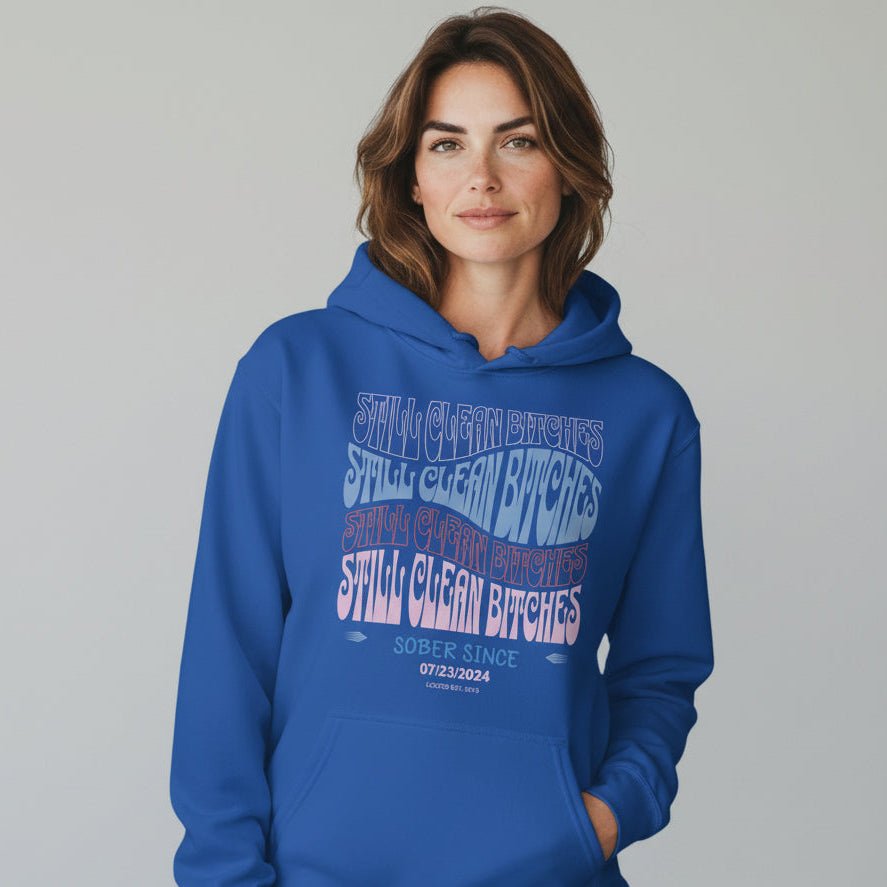 Still Clean B Custom Recovery Date Recovery Hoodie fit detail (view 9)