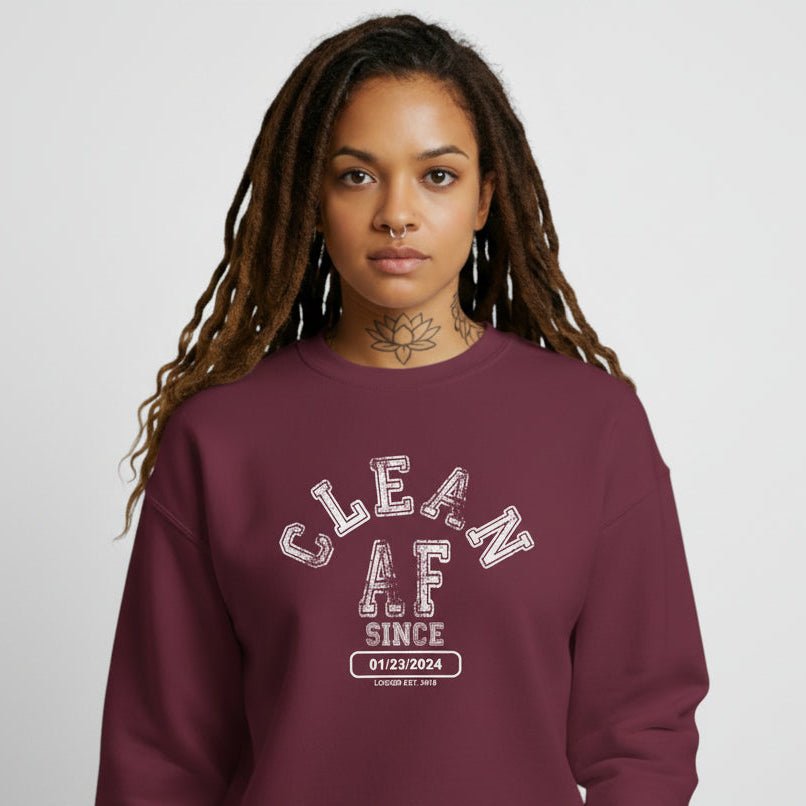 Clean AF Since Sobriety Recovery Hoodie product photo (view 10)