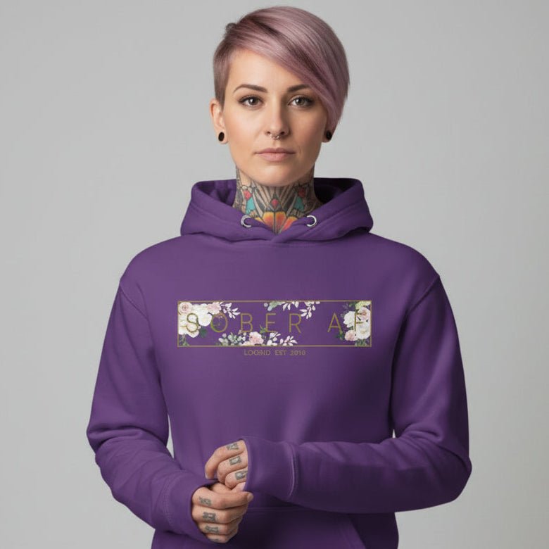 Sober AF Flower Recovery Hoodie back view (view 17)