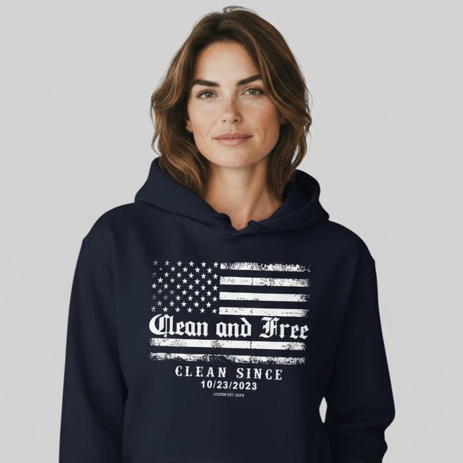 Clean and Free Custom Recovery Date Recovery Hoodie packaging detail (view 8)
