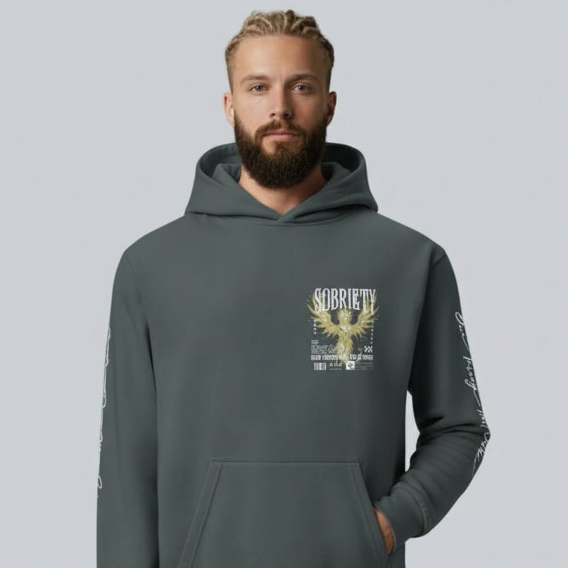Sober Hoodie Limited Edition Recovery Hoodie lifestyle view (view 5)