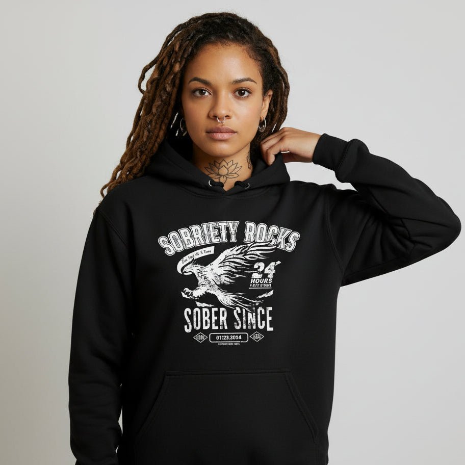 Sober Since Recovery Hoodie lifestyle view (view 5)