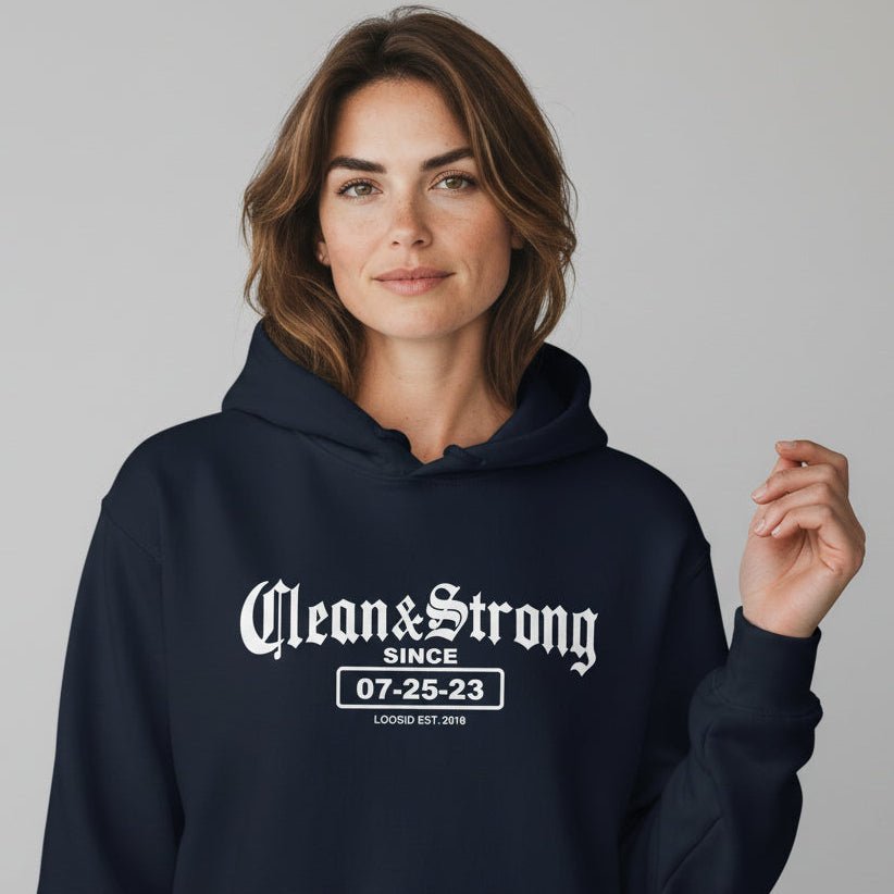 Old School Clean & Strong Recovery Hoodie side view (view 6)
