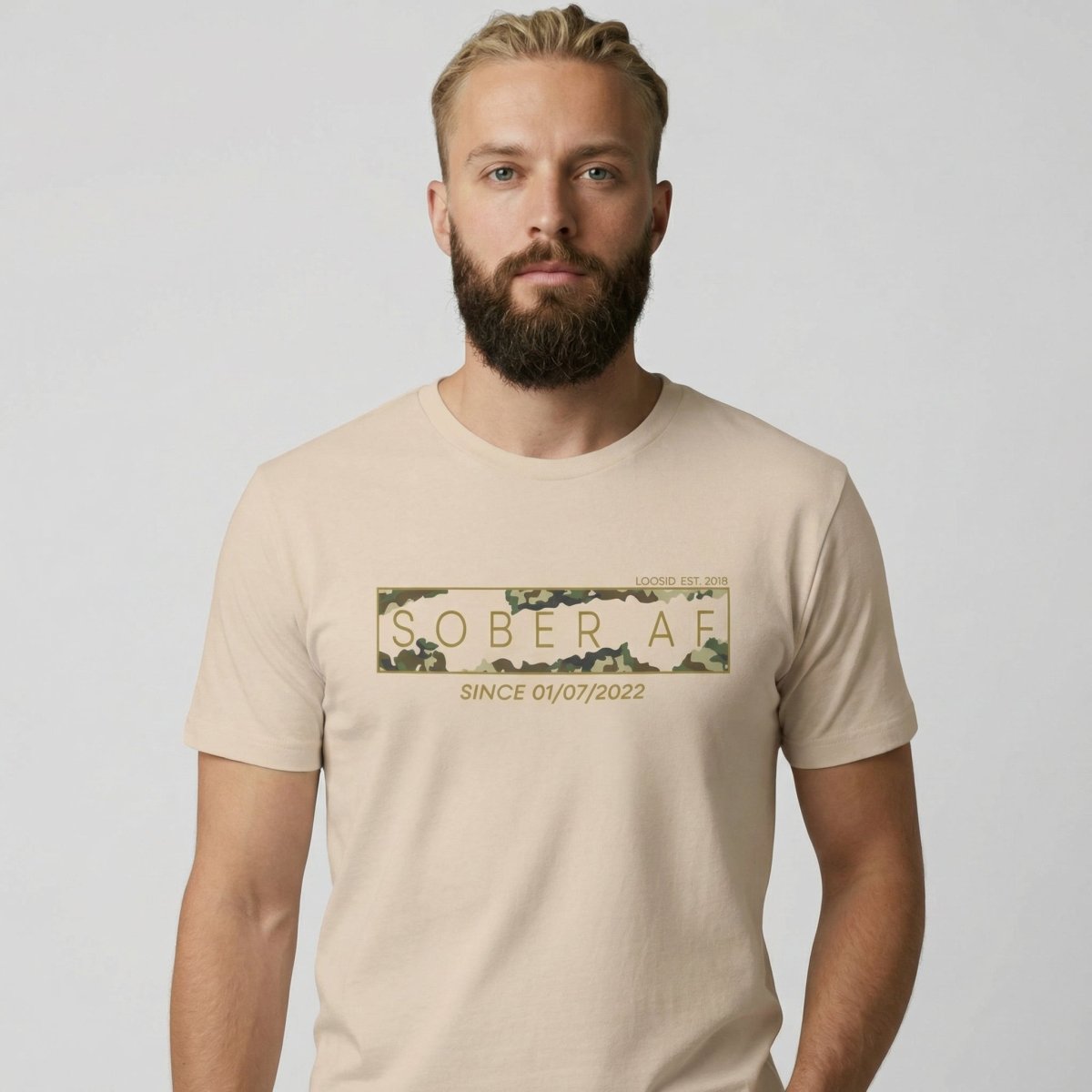 Sober AF Camo Sober T Shirt lifestyle view (view 25)