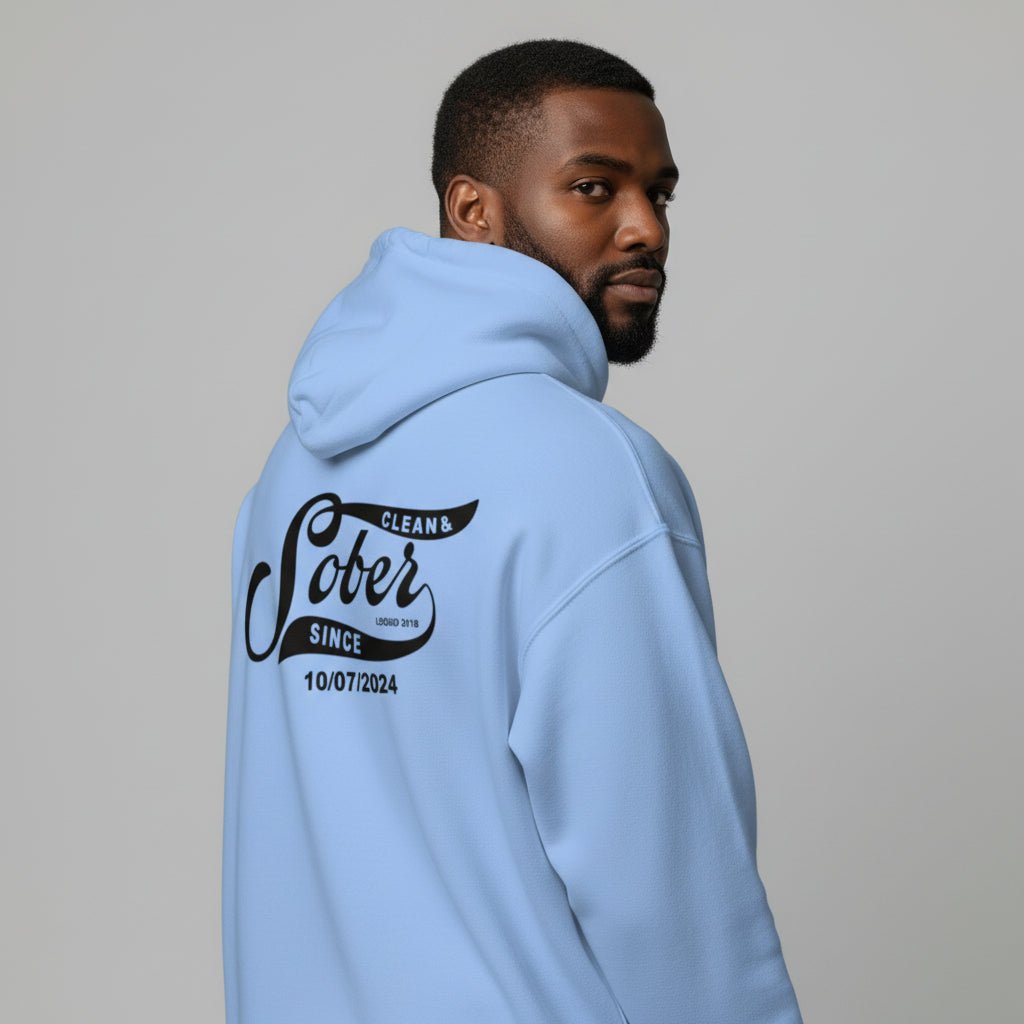 Sober Since Recovery Hoodie back view (view 37)