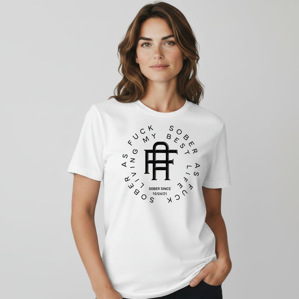 Living My Best Life Sober T Shirt side view (view 26)