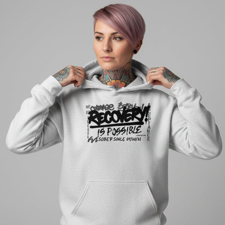Recovery Is Possible for Women Recovery Hoodie fit detail (view 29)